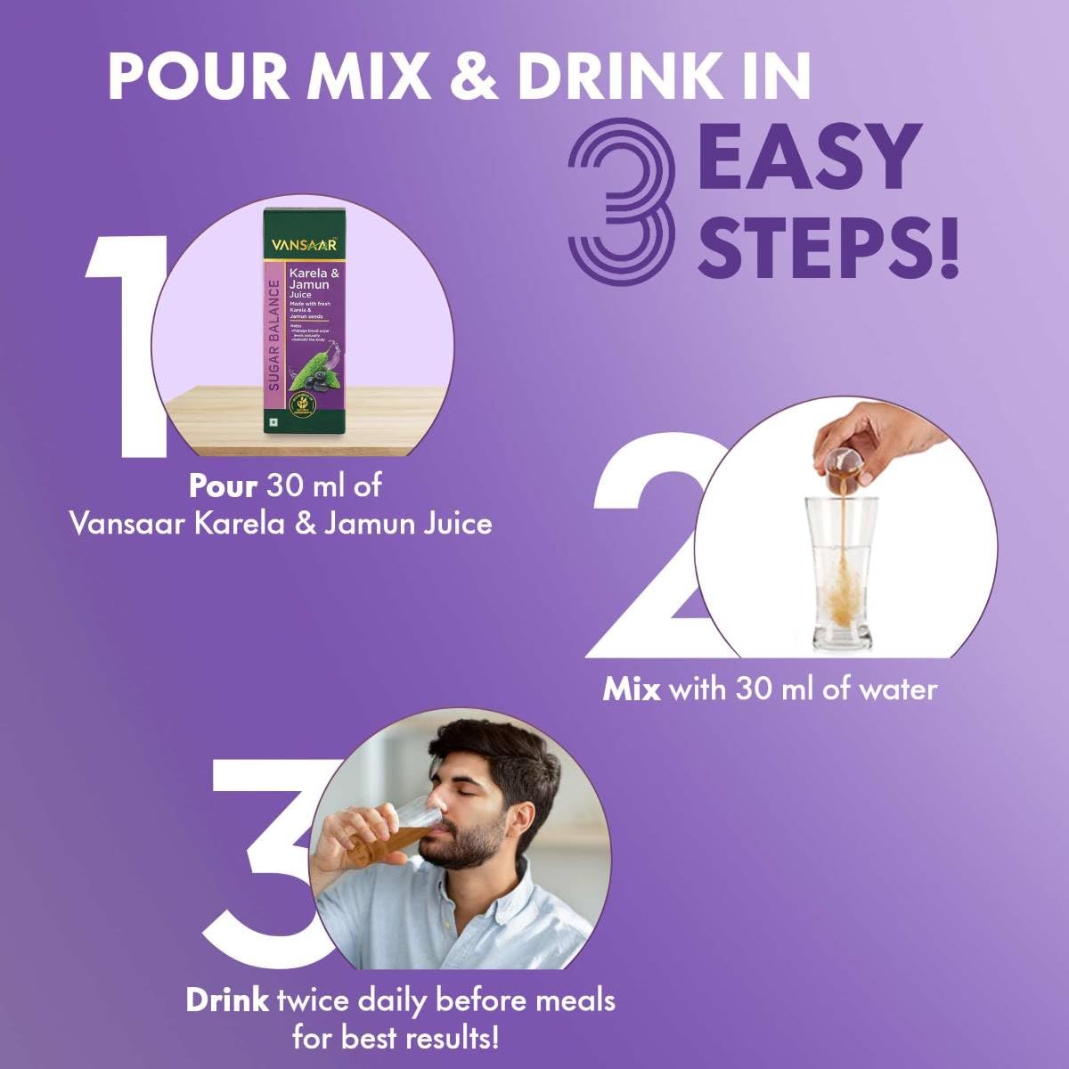Vansaar Karela Jamun Juice - Functional Hydration, 1 Litre - Image 6