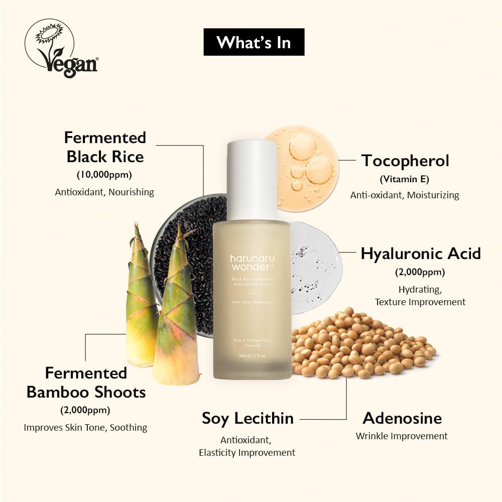 Haruharu Wonder Black Rice Hyaluronic Anti-Wrinkle Serum 50ml - Image 2