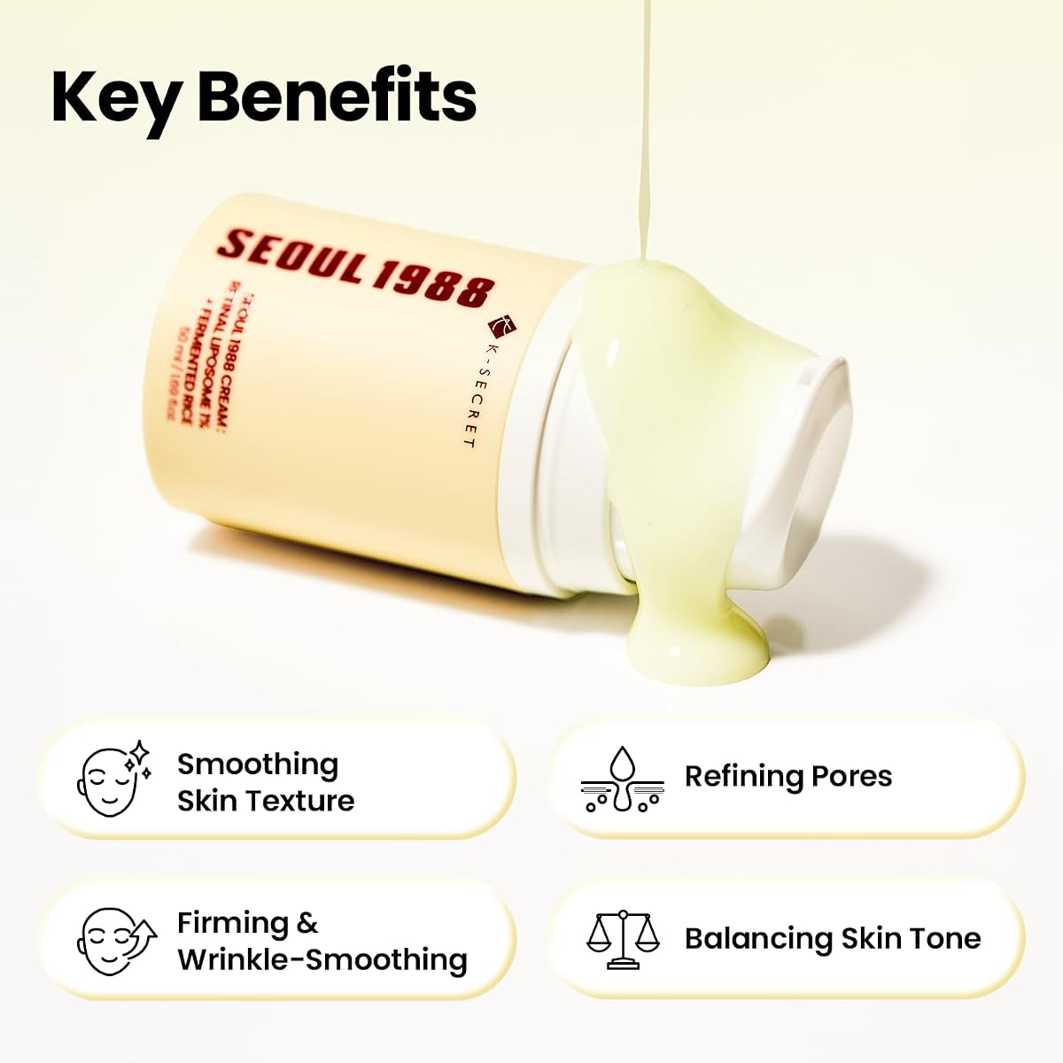 K-SECRET SEOUL 1988 Face Moisturiser - Retinal Liposome 1% & Fermented Rice - 50ml - Image 3