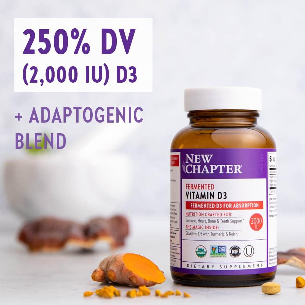 New Chapter Fermented Vitamin D3 - 60 Vegetarian Tablets - Image 2