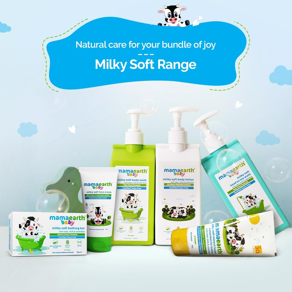 Mamaearth Milky Soft Baby Bathing Bar with Oats, Milk & Calendula - 75g x 2 - Image 7