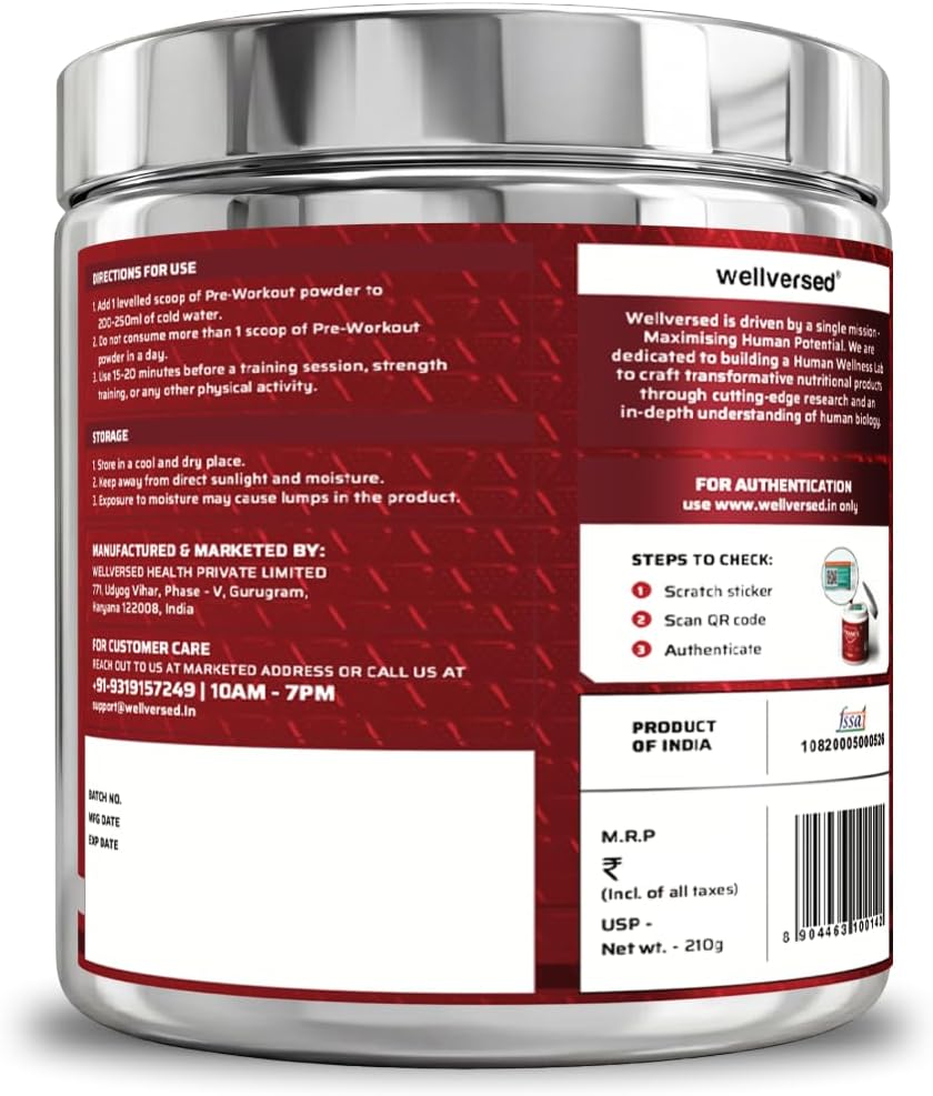 Wellcore Dynamite Pre-Workout Powder with Citrulline Complex - 210g - Image 3