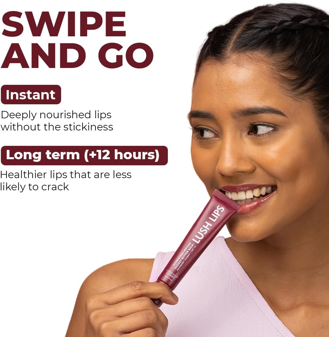 Conscious Chemist Peptide Lip Balm with Raspberry Tint SPF15 - 15g - Image 4