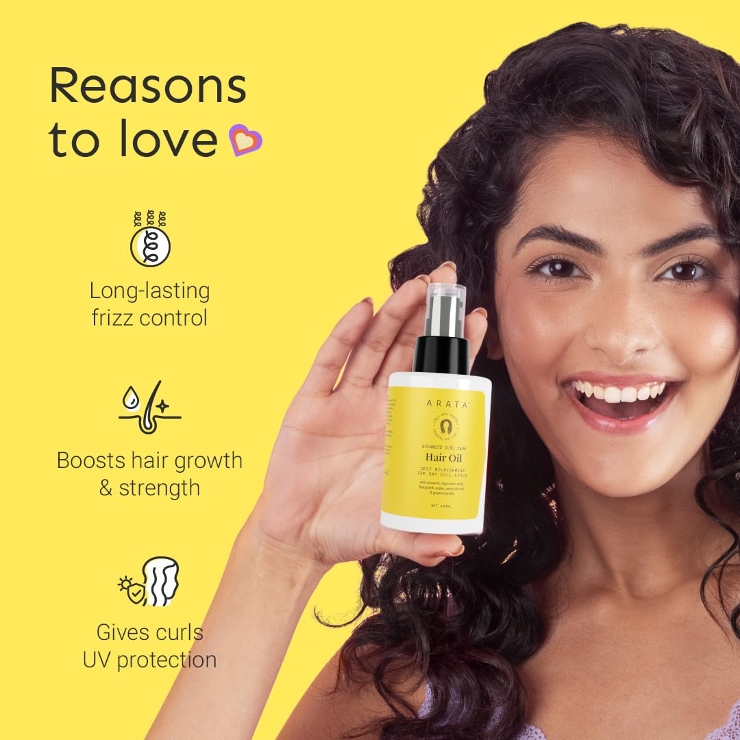 Arata Curl Hair Oil with 14 Potent Oils - 100 ml - Image 2