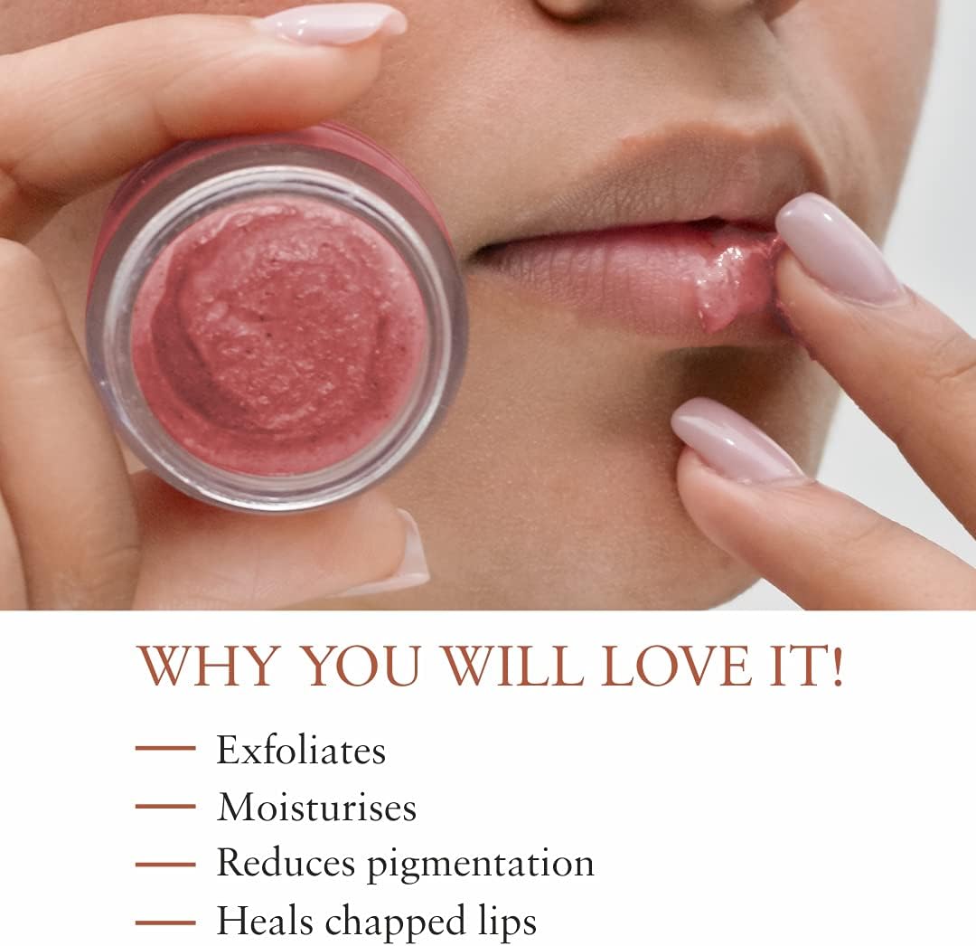 Just Herbs Ayurvedic Rose Lip Scrub & Lip Mask Duo - 30g - Image 3