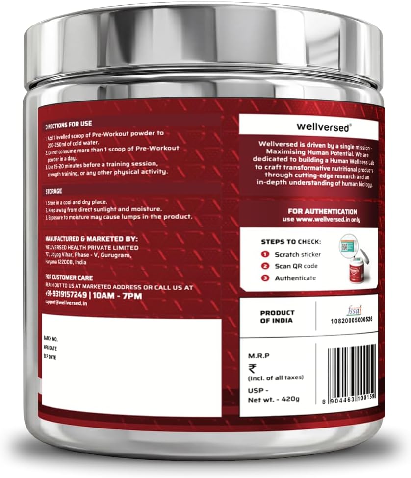 Wellcore Dynamite Pre-Workout - Citrulline Complex, Energy Boost - 420g - Image 3