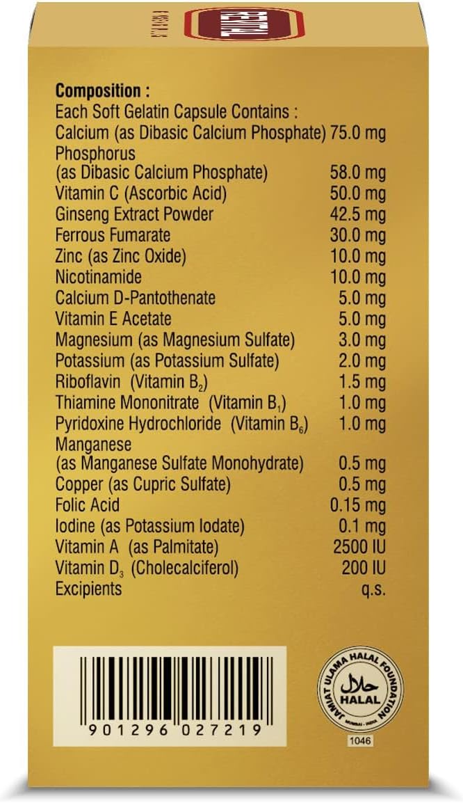 Revital Ginseng Plus Vitamins & Minerals Capsules - 30 Count - Image 4