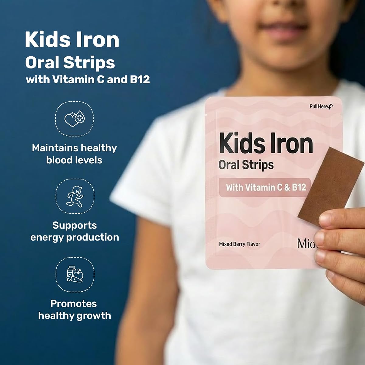 Miduty Kids Iron Strips - Iron + Vitamins C & B12 - 30 Oral Strips - Image 4