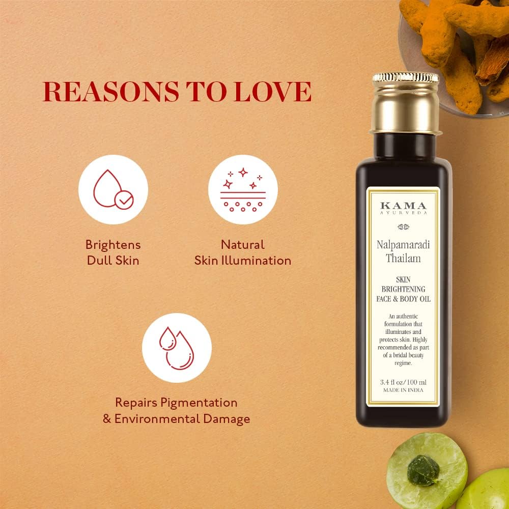 Kama Ayurveda Nalpamaradi Thailam - Herbal Skin Brightening Oil, 100ml - Image 3