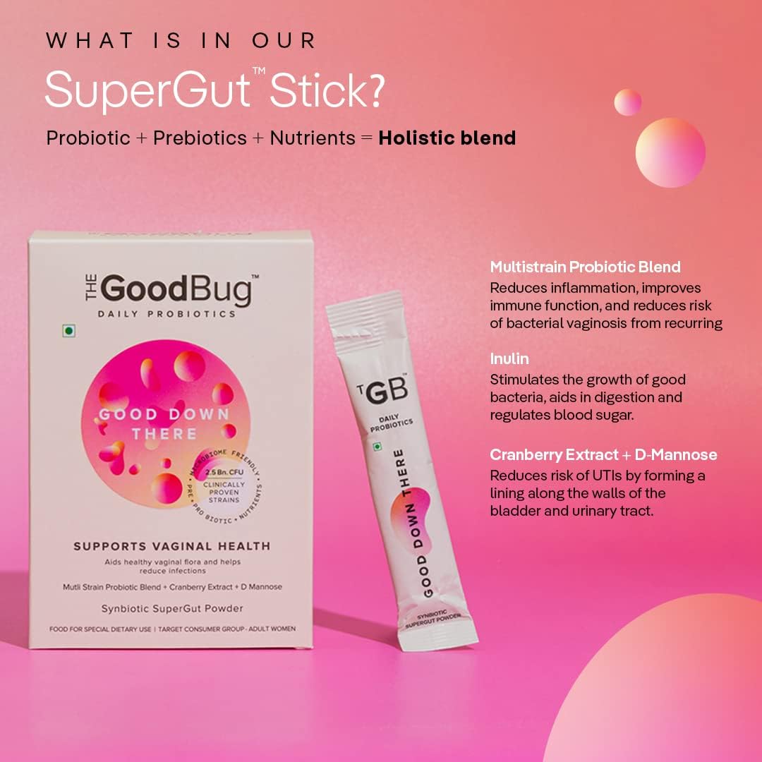 The Good Bug Good Down There Synbiotic SuperGut Powder - 2.5 Billion CFU, 15 Days Pack - Image 3
