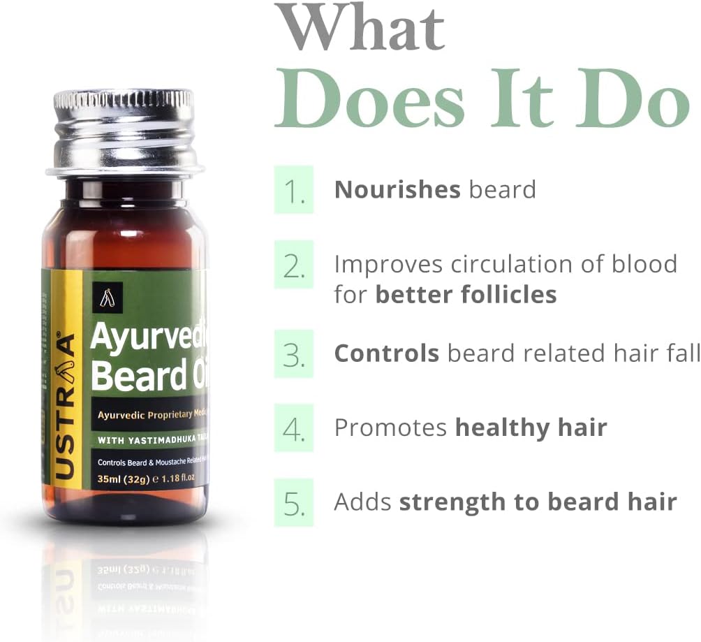 Ustra Ayurvedic Beard Oil with Yastimadhuka Taila - 35 ml - Image 5