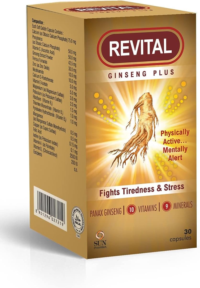 Revital Ginseng Plus Vitamins & Minerals Capsules - 30 Count - Image 2