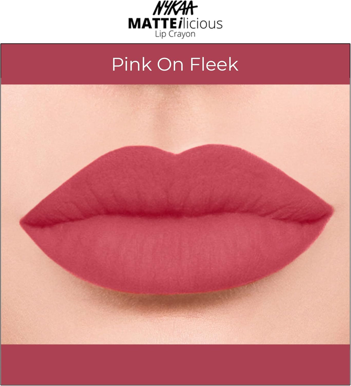 Nykaa Matteilicious Lip Crayon - Pink On Fleek 03 - Colour Cosmetics - Image 3