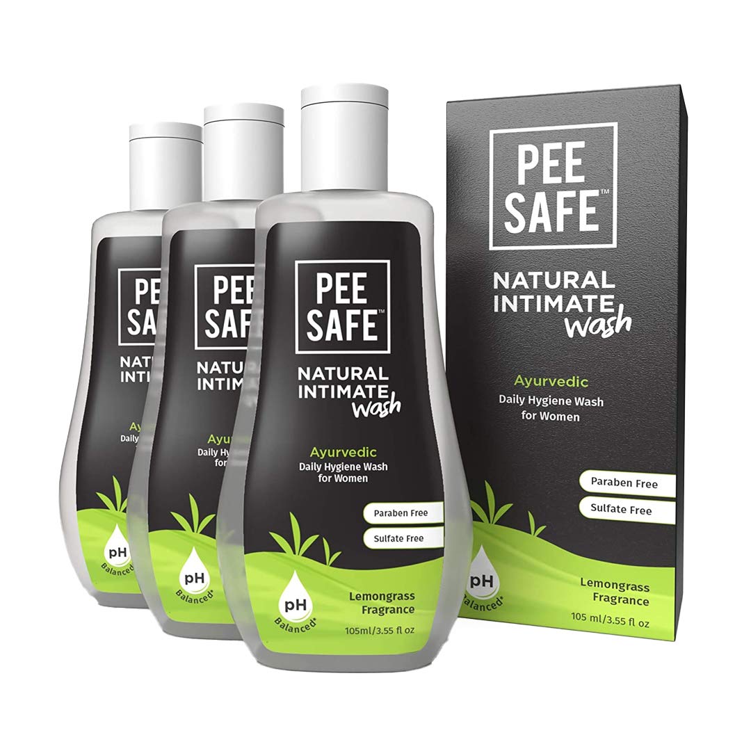 Pee Safe Natural Intimate Wash Pack - Feminine Care, 105ml (Pack of 3)