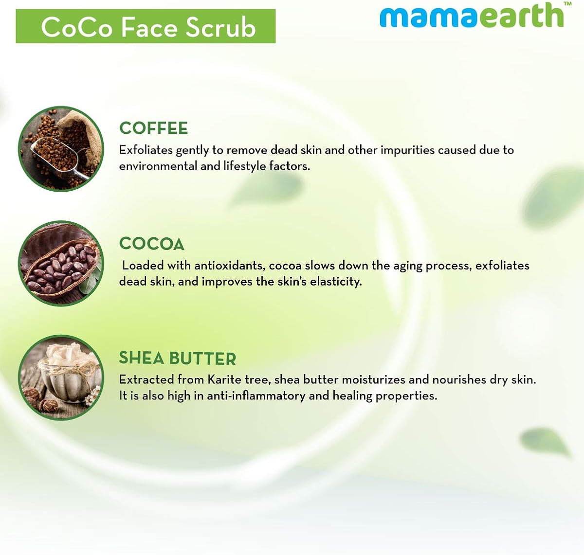 Mamaearth CoCo Face Scrub with Coffee & Cocoa - 100g - Image 4