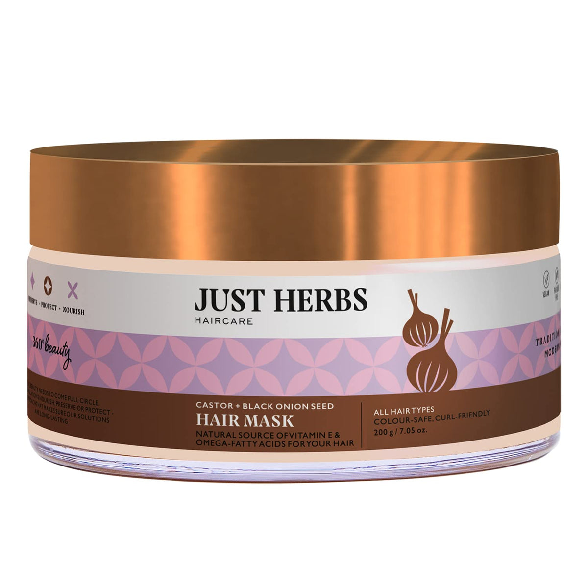 Just Herbs Anti Hairfall Natural Hair Mask for Colour-Treated and All Hair Types - 200g