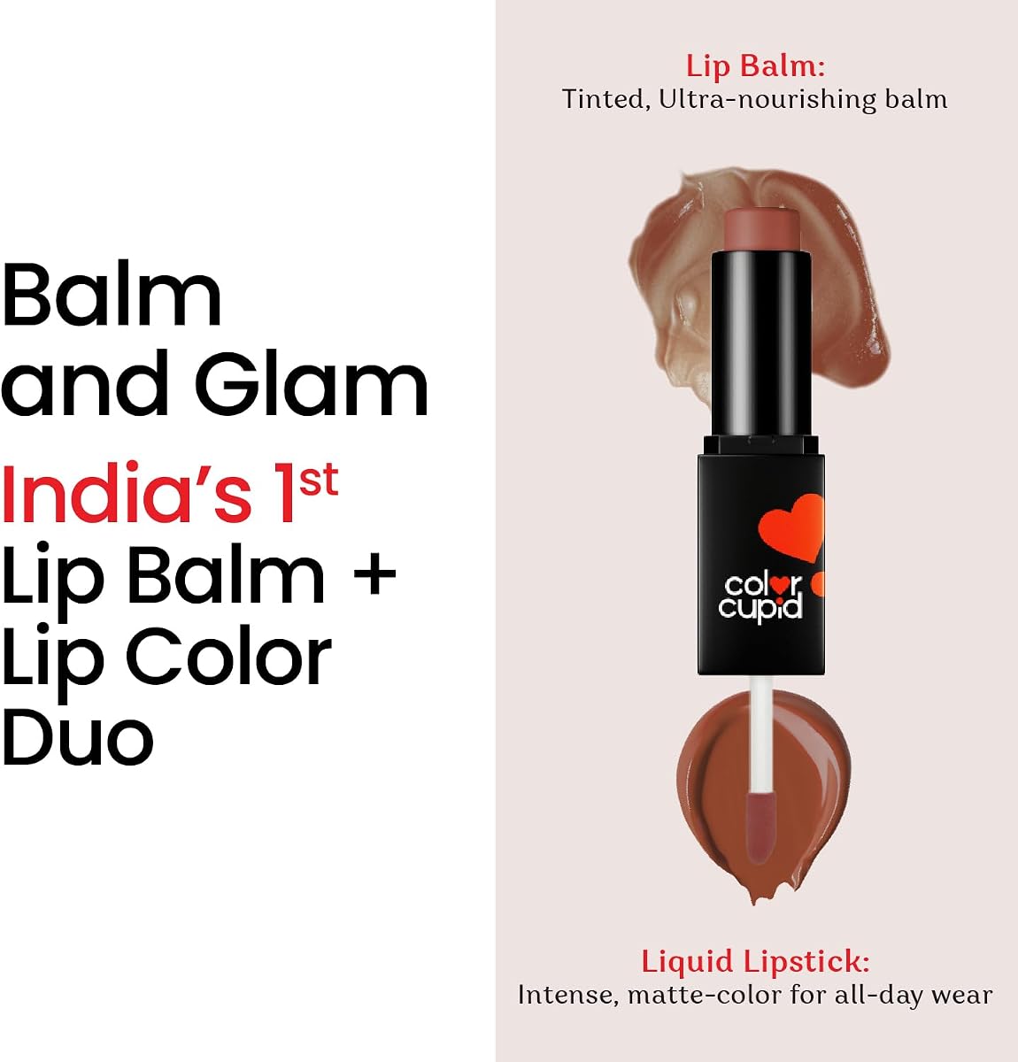 Color Cupid Lip Balm + Liquid Lipstick Mochamingle LB2 - Dual-End Hydration and Colour - Image 2