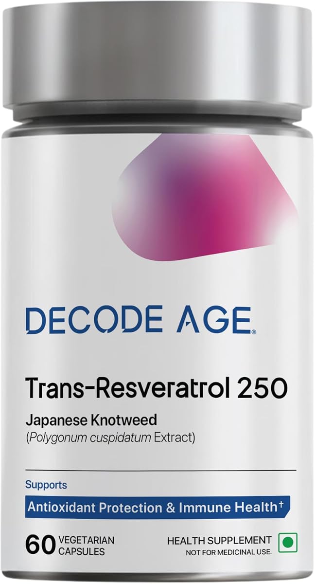 Decodeage Trans-Resveratrol 250mg Veg Capsules - 60 Count