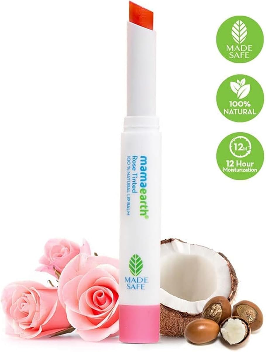 Mamaearth Rose Tinted Natural Lip Balm with Rose & Castor Oil - 2g - Image 2