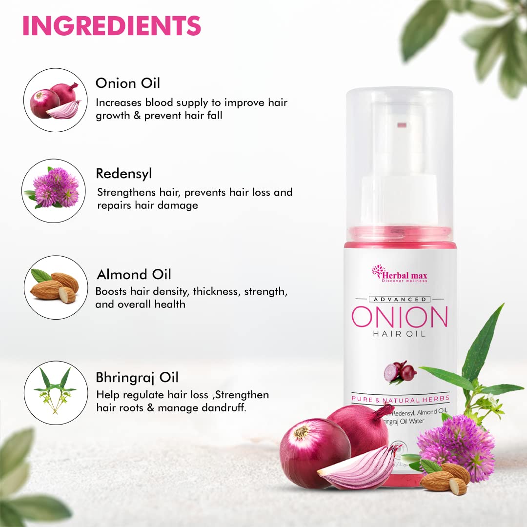 Herbal Max Onion Seed Hair Oil for Silky, Strong Hair - 100ML - Image 4