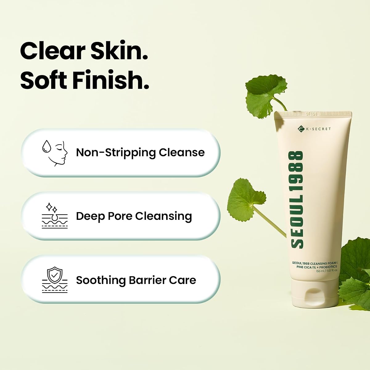 K-SECRET SEOUL 1988 Cleansing Foam with Pine Cica & Probiotics, 150ml - Image 3