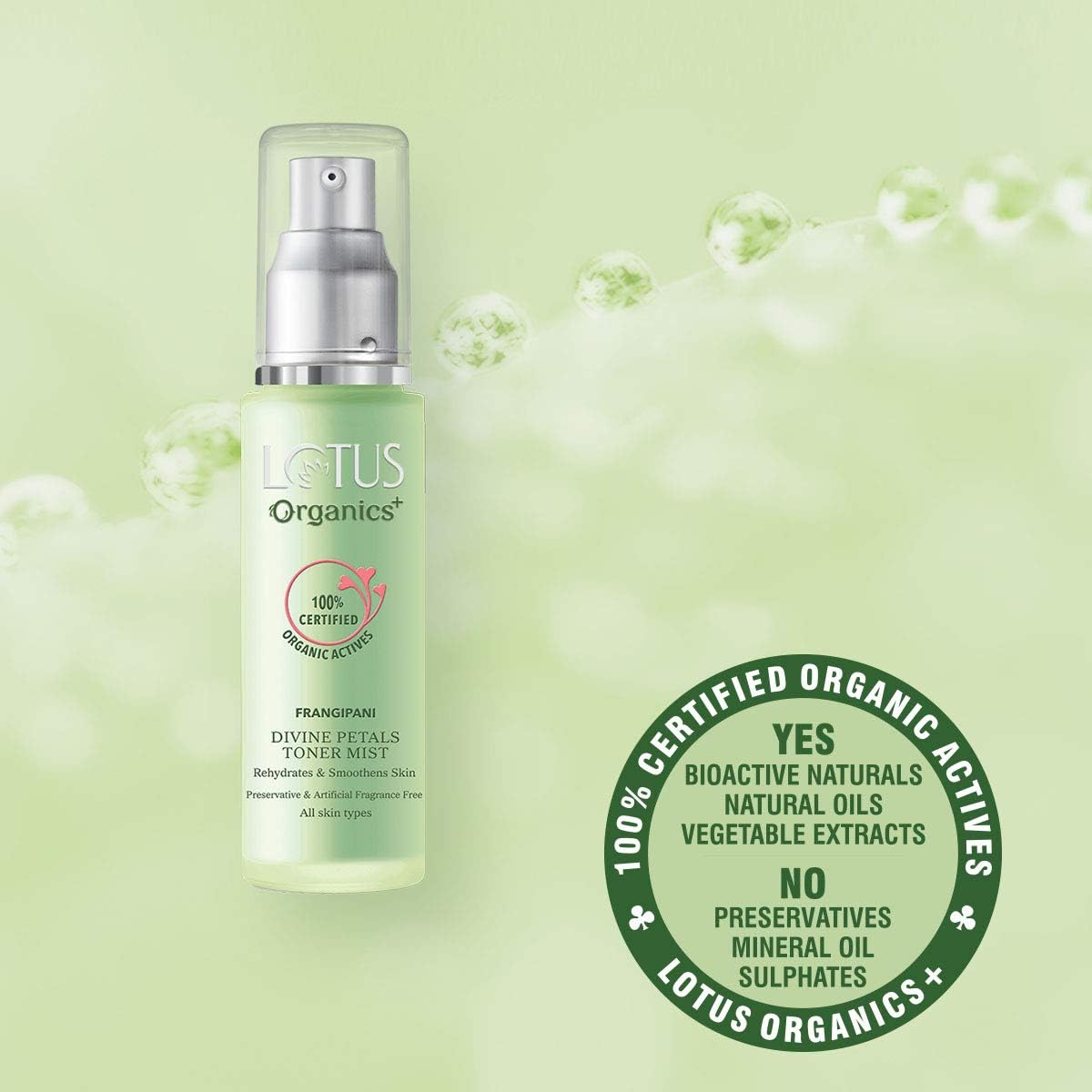 Lotus Organics+ Divine Petals Toner Mist - Face Serum Treatment, 50 ml - Image 3