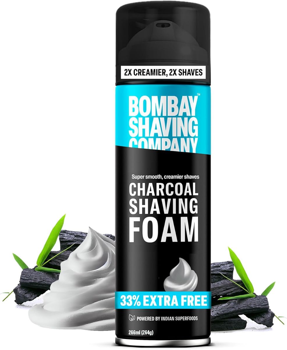 Bombay Shaving Company Charcoal Shaving Foam with Moroccan Argan Oil - 266ml