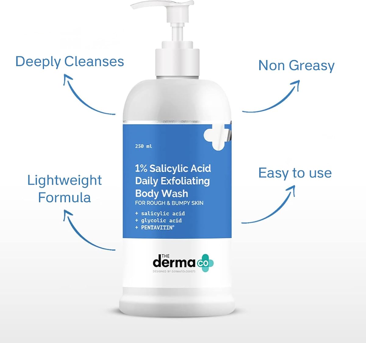 The Derma Co Exfoliating Body Wash - 1% Salicylic Acid & Pentavitin, 250ml - Image 3