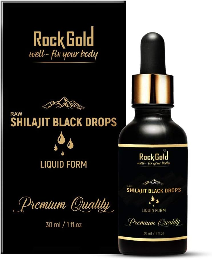 Vedapure Rock Gold Shilajit Liquid - Natural Black Drops, 30ml