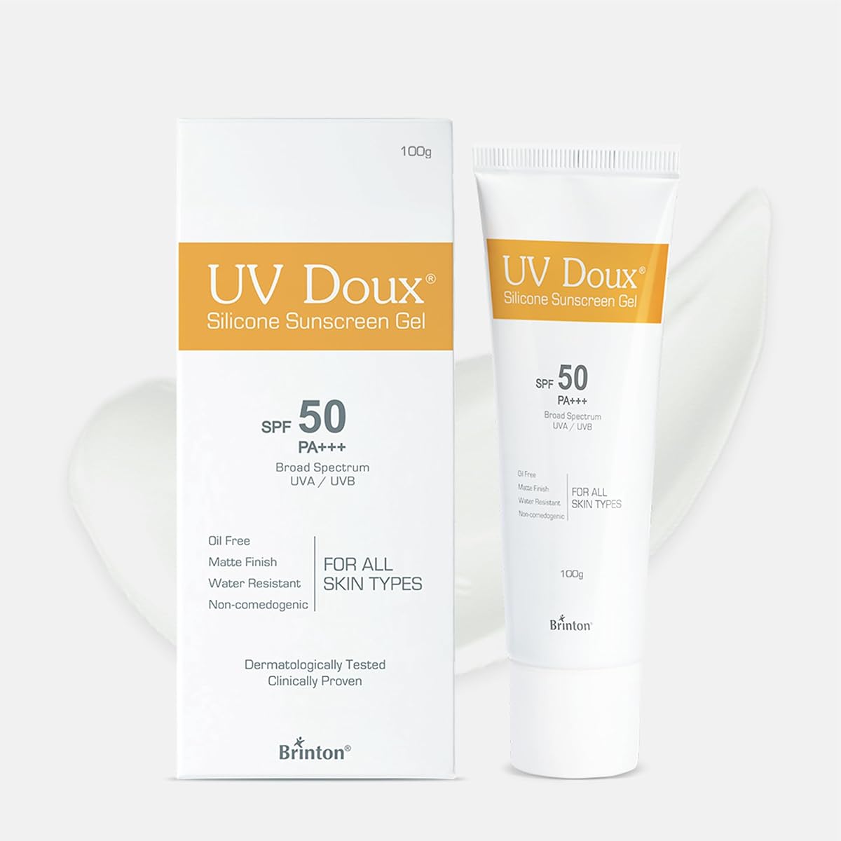 Brinton UV Doux Face & Body Sunscreen Gel SPF 50 PA+++, 100g - Image 2