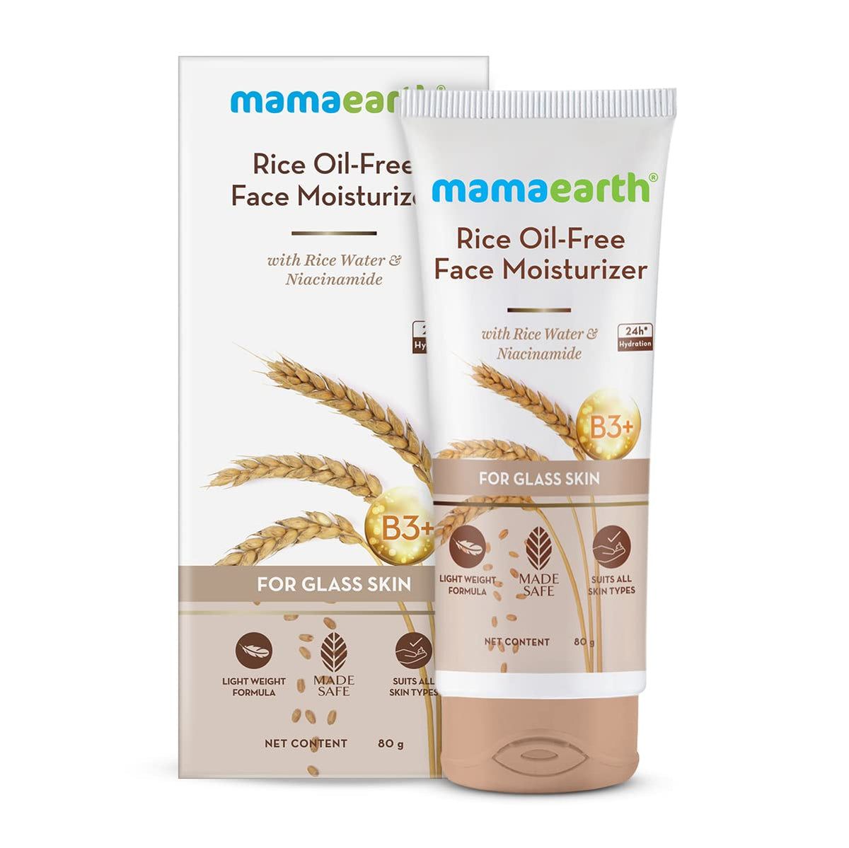 Mamaearth Rice Oil-Free Face Moisturiser with Rice Water & Niacinamide, 80g - Image 3