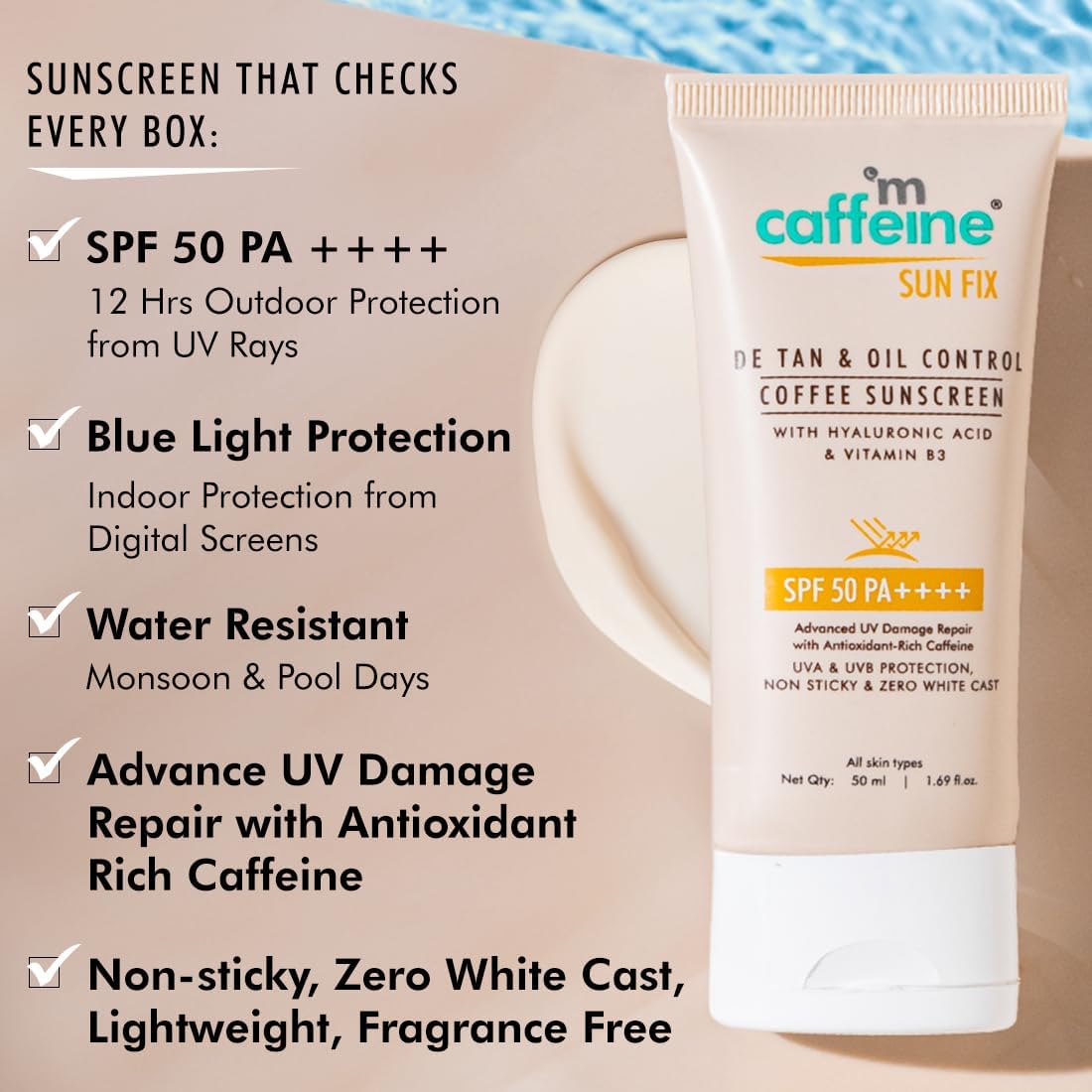 mCaffeine Coffee Sunscreen Lotion SPF 50 - 100ml - Image 7