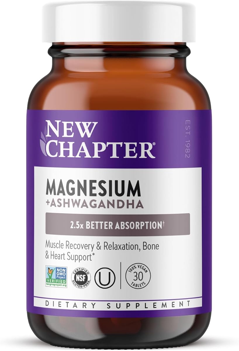 New Chapter Magnesium + Ashwagandha Supplement - 30 Capsules