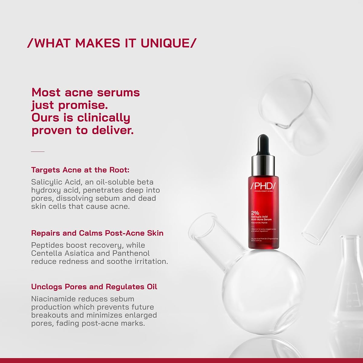 PHD 2% Salicylic Acid Anti-Acne Face Serum with Niacinamide & Peptides - 30ml - Image 5
