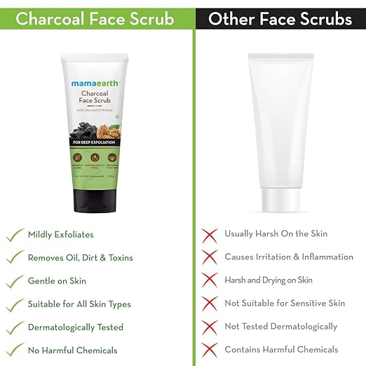 Mamaearth Charcoal Face Scrub - Masks & Exfoliators, 100 ml - Image 5