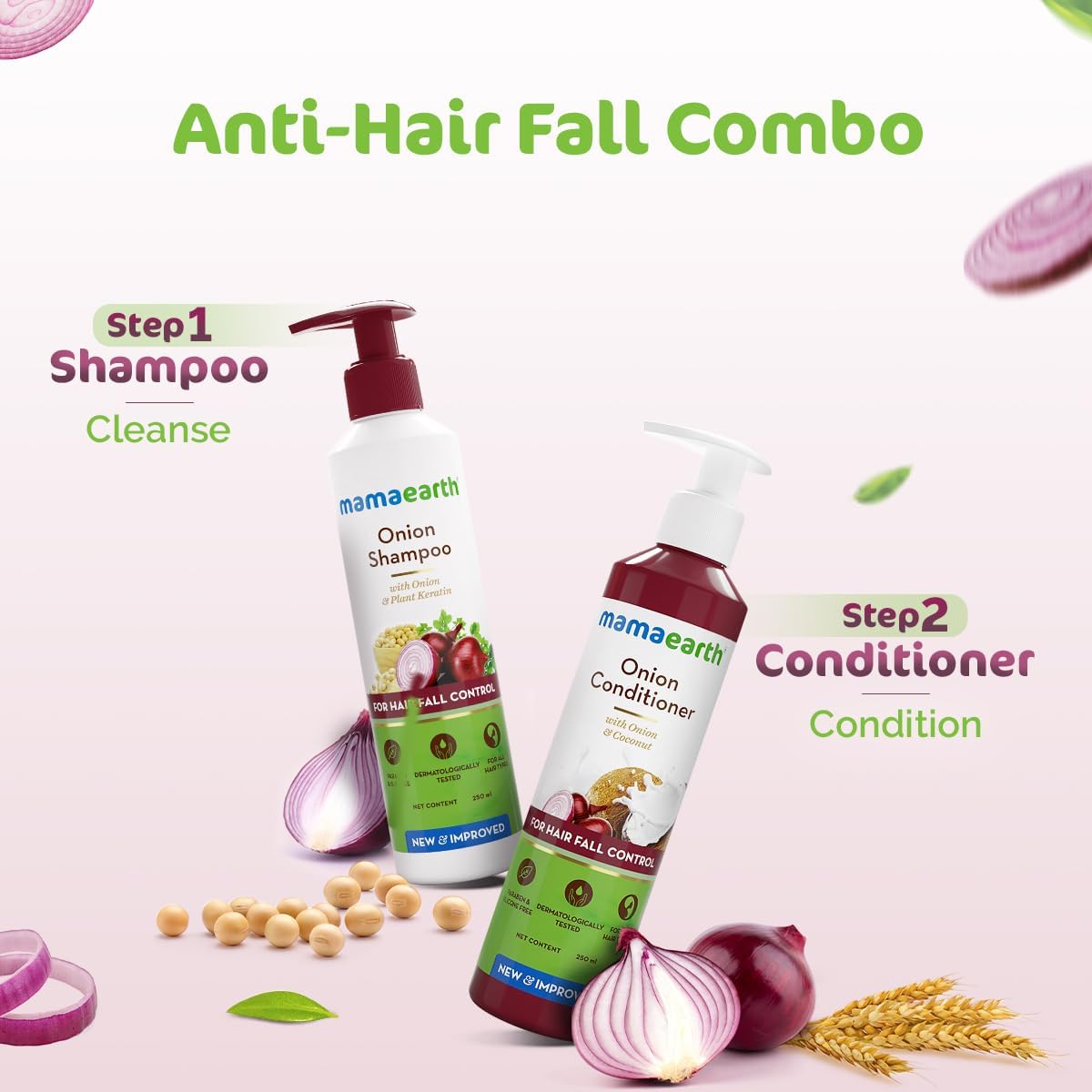 Mamaearth Onion Anti Hairfall Shampoo & Conditioner Combo - 250ml Each - Image 7