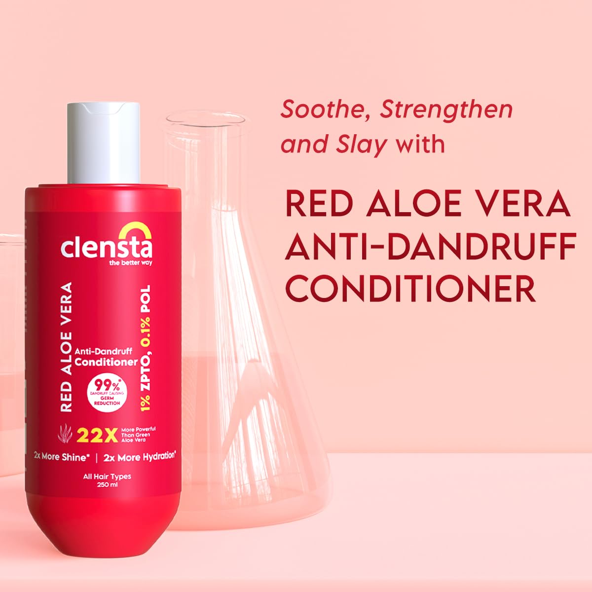Clensta Red Aloe Vera Anti-Dandruff Conditioner - 250ml - Image 2