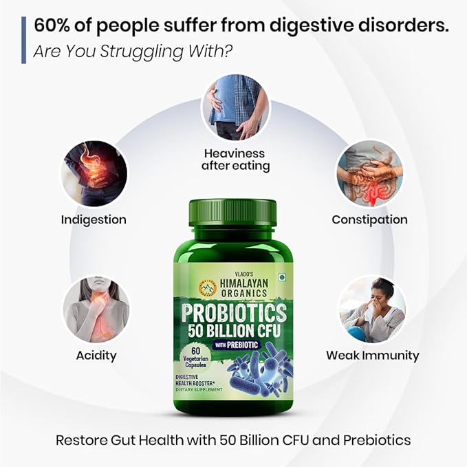 Himalayan Organics Probiotics 50 Billion CFU with Prebiotic - 60 Tablets - Image 4