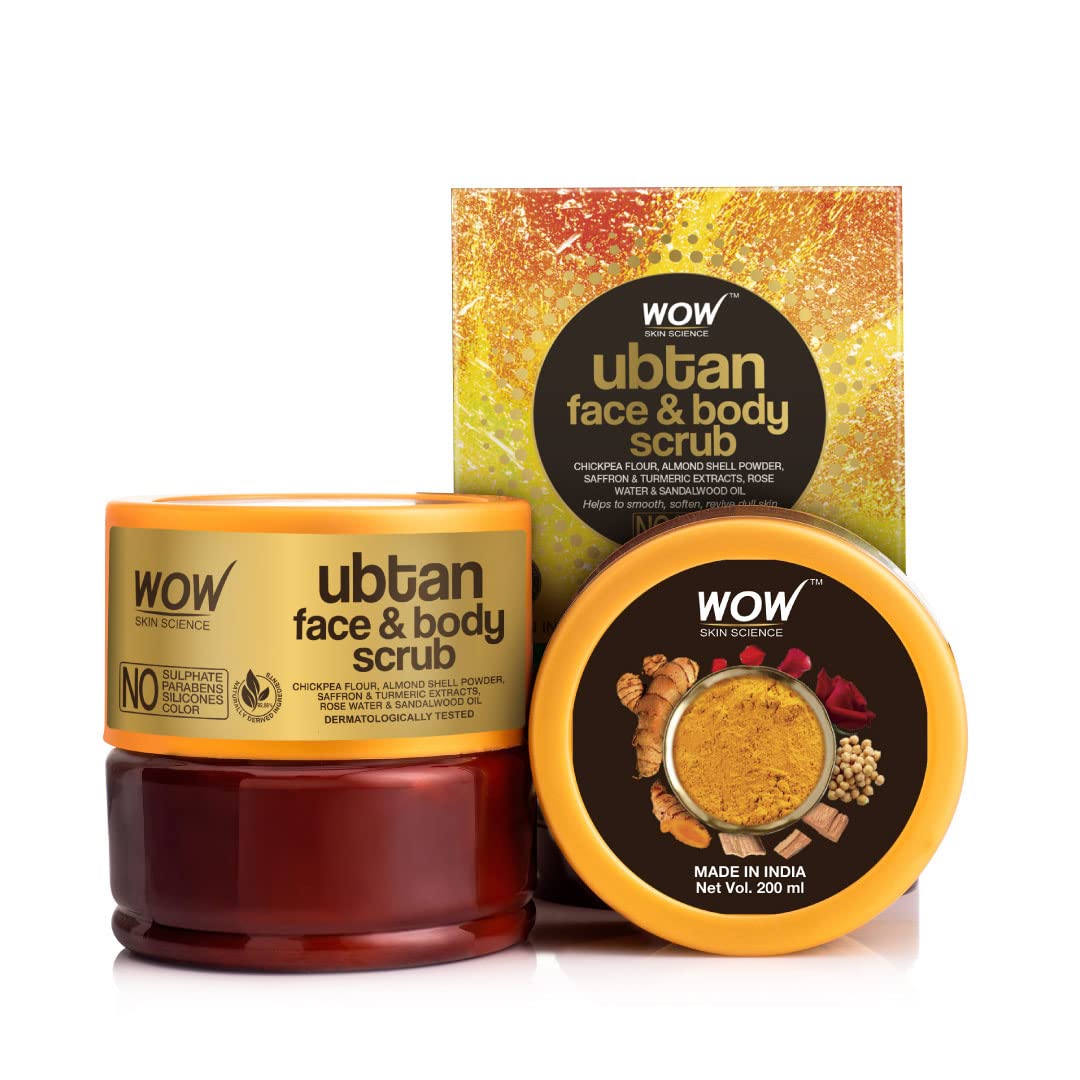 Wow Skin Science Ubtan Face & Body Scrub - Exfoliating Mask, 200ml