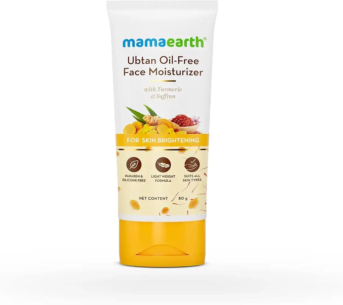 Mamaearth Ubtan Oil-Free Face Moisturizer with Turmeric and Saffron - 80 ml