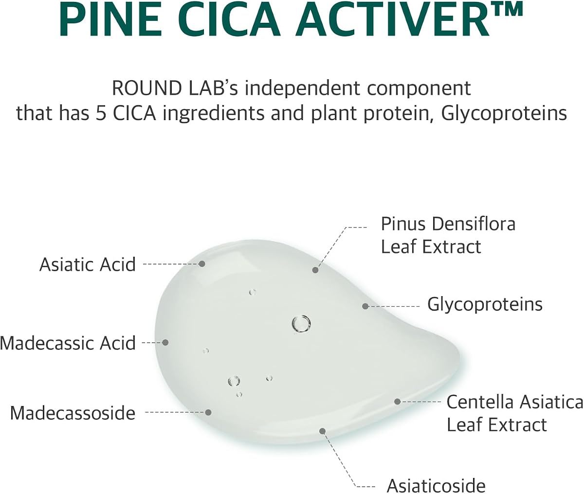 Round Lab Pine Calming Cica Sheet Mask - 5-CICA Ingredients, 27ml, 10-pack - Image 4