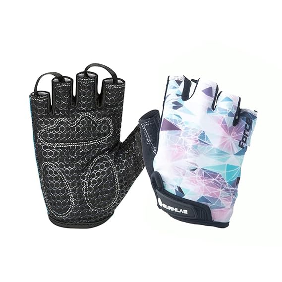 Burnlab Flex Gym Gloves - Weightlifting & Cycling - Medium White & Green