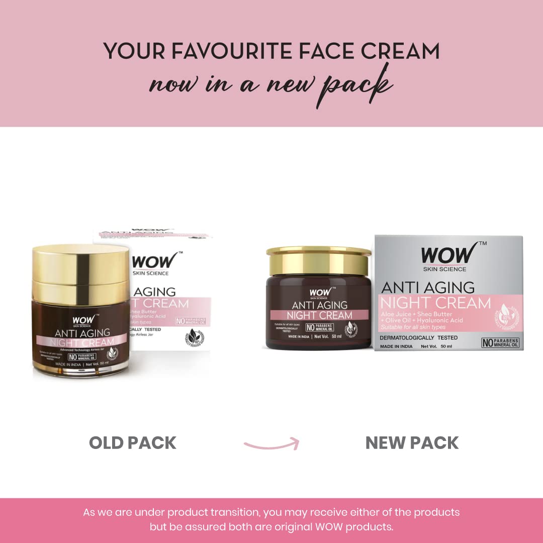 Wow Skin Science Anti Aging Night Cream 50ml - Face Moisturiser - Image 6