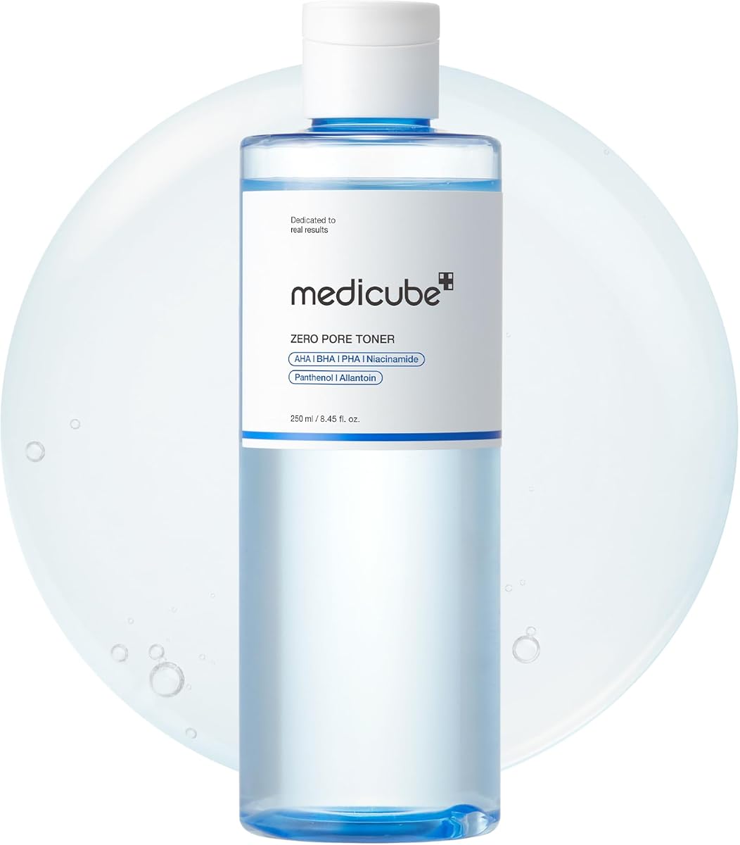 Medicube Zero Pore Toner - Exfoliating Blue Water Toner with AHA, BHA, PHA, Niacinamide - 250ml