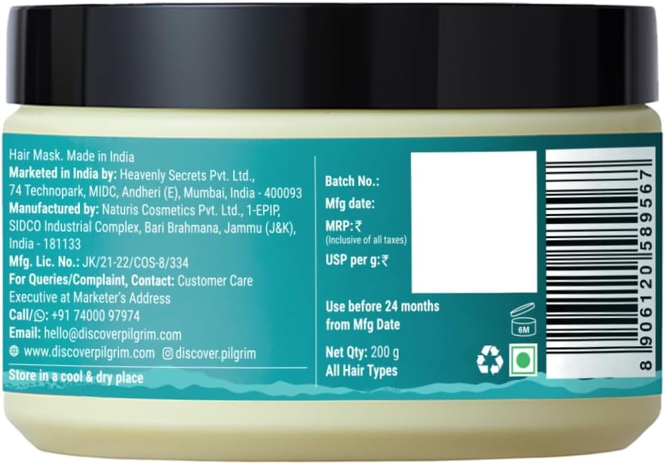 Pilgrim Redensyl & Anagain Hairfall Control Hair Mask with Black Korean Rice - 200ml - Image 2