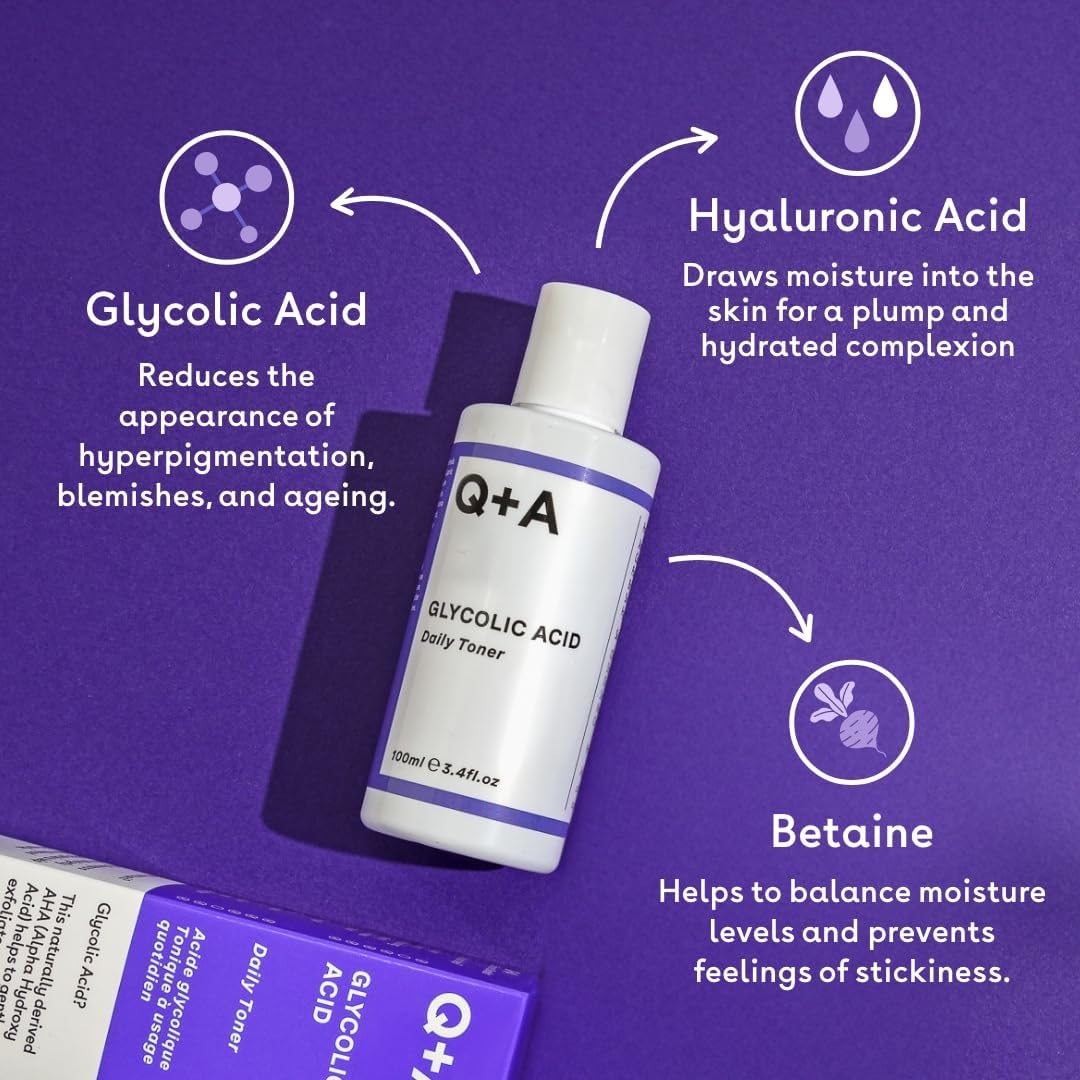 Kuwa Supplements Glycolic Acid Daily Facial Toner with Hyaluronic Acid & Betaine - 100ml - Image 4