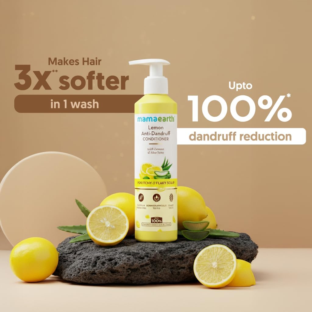 Mamaearth Lemon Anti-Dandruff Conditioner with Lemon & Ginger - 250ml - Image 2