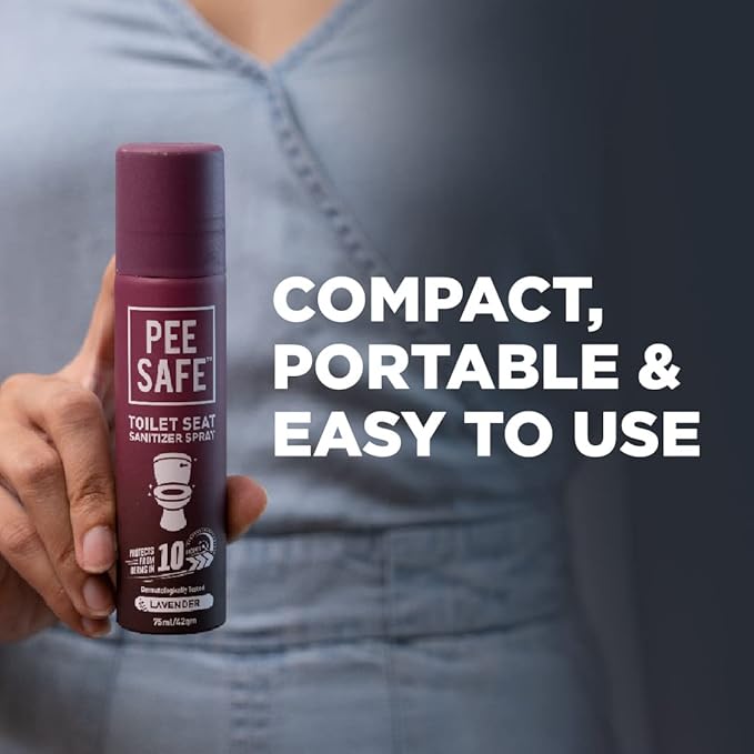 Pee Safe Toilet Seat Sanitizer Spray - Lavender, 75ml - Image 6