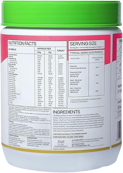 Oziva Protein & Herbs for Women - Vanilla Almond, 500g Natural Protein Powder - Image 6