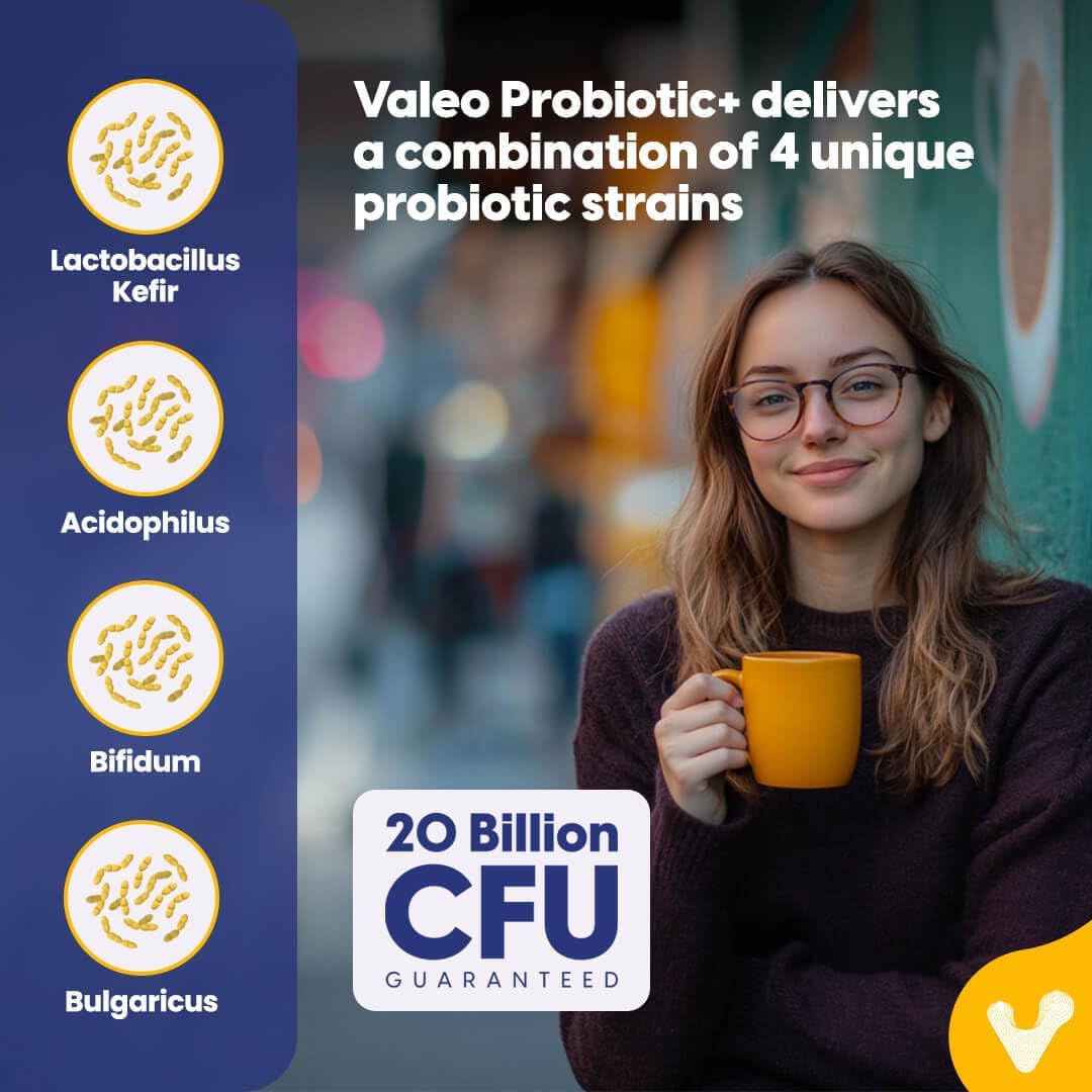 Valeo Probiotic+ - 4 Strains, 20 Billion CFUs - 60 Capsules - Image 4